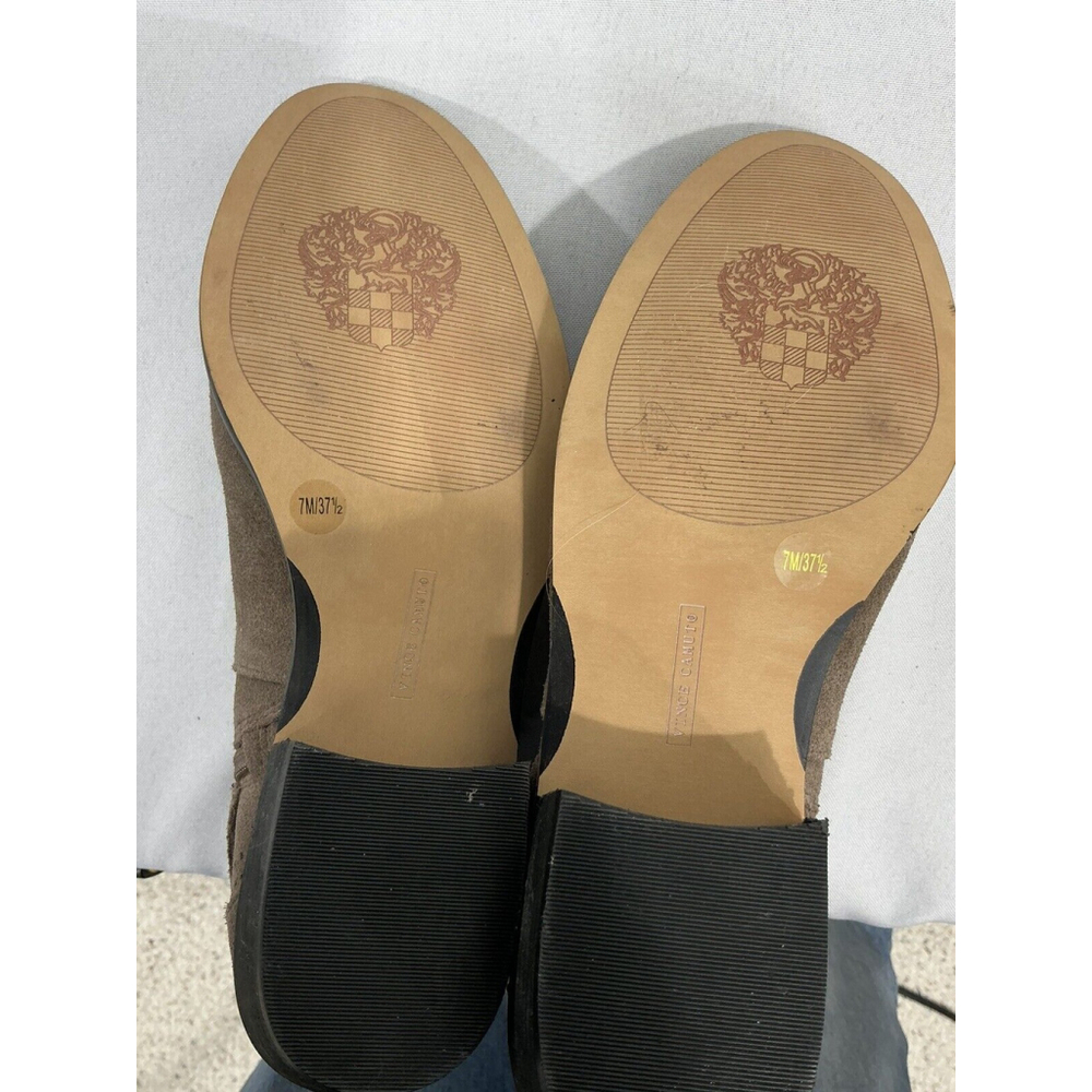 Womans Vince Camuto Size 7 M Brown Suede Zip Buckle Cut Out Booties - Picture 7 of 9